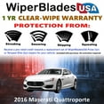 thumbnail image 2 of 2016 Maserati Quattroporte Beam Wiper Blades Wipers w/1yr Warranty (Set of 2) (WiperBladesUSA), 2 of 5