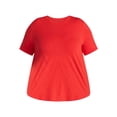 thumbnail image 5 of Terra & Sky Women's Plus Size Crewneck Tee with Short Sleeves, Sizes 0X-5X, 5 of 5