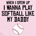 thumbnail image 2 of CafePress - Softball Like My Daddy Body Suit - Long Sleeve Cotton Baby Bodysuit, 2 of 4