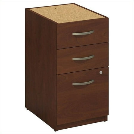 Fluted Cherry Pedestal - Bush BBF Series C Elite 16W 3 Drawer Pedestal in Hansen Cherry