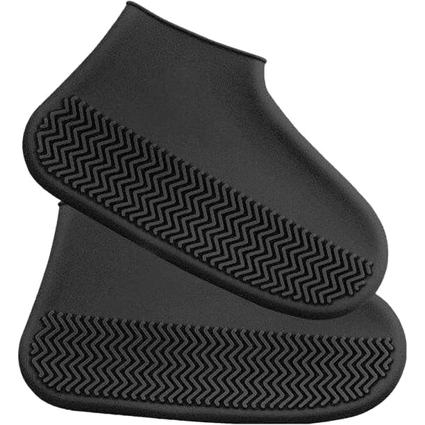 Cubiertas de zapatos de silicona, chanclos impermeables, fundas de zapatos de lluvia antideslizantes reutilizables para hombres y mujeres talla L