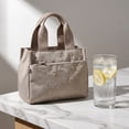thumbnail image 2 of Waterproof Nylon Lunch Tote Bag - Multi - Pocket Portable Food Carrier for Office Workers & Daily Outdoor Use, Ideal for Meals Snacks & Picnics, Lightweight Durable Design,Coffee, 2 of 5