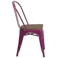 thumbnail image 4 of Flash Furniture 4 Pk. Purple Metal Stackable Chair with Wood Seat, 4 of 7