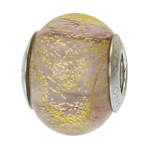 GlassOfVenice Murano Glass Sterling Silver Ca D'Oro Purple Charm Bead