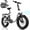 White, variant on 750W 1200W Folding Electric Bike for Adults, 48V 10Ah Removable Battery, 16" Fat Tire Ebike, Dual Disc Brakes & Front Suspension, UL 2849, White