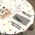 thumbnail image 5 of Happy Easter Tablecloth Round 60 Inch Spring Flowers Bunny Table Cloths Polyester Fabric Easter Flowers Rabbit Table Cover for Kitchen Dining Room Picnic Party Spring Outdoor, 5 of 6