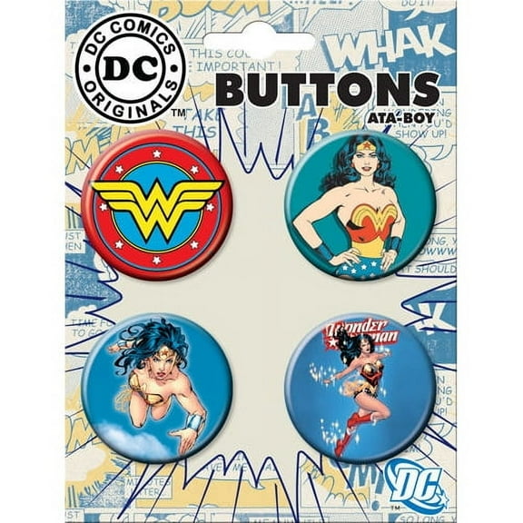 Wonder Woman 4 Piece Button Set