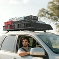 thumbnail image 2 of HOMCOM Car Roof Rack Cargo Carrier Basket, 64"/43" x 39", 2 of 10