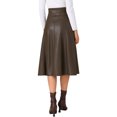 thumbnail image 3 of Falda Casual Vintage de Cintura Alta A Línea de Cuero PU Falso para Mujeres INSPIRE CHIC L Marrón, 3 of 6