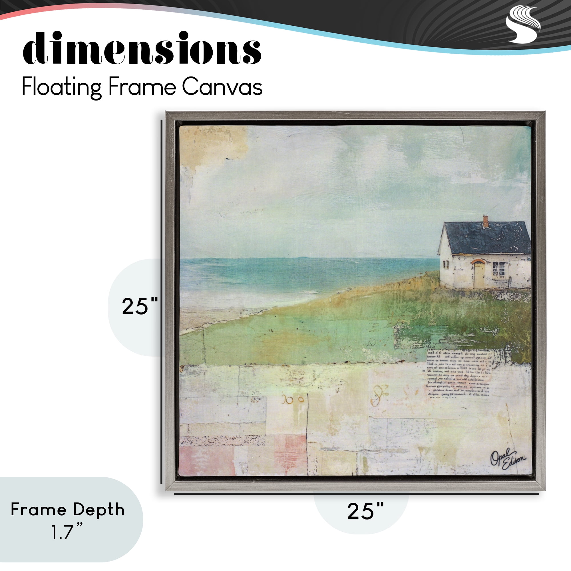 Stupell Industries Quiet Place By The Coast Gray Framed Floater Canvas Wall Art, design by Opal Edison