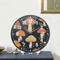 thumbnail image 4 of Yayeee Wall Clock Battery Operated 9.5" Silent Quartz Non-Ticking for Living Room Decor, Black MushRoom Decor Pattern, 4 of 8