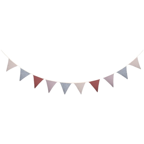 Cotton Fabric Bunting Banners Triangular Flags Party Decorations Cotton Garlands Pennant for Baby Bedroom Decors