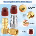 thumbnail image 3 of LOVEVER R12 to R134A AC Fitting Conversion Adapter Kit  Quick Coupler Valve A/C 90° Port Retrofit Adapter High/Low Pressure, 3 of 4