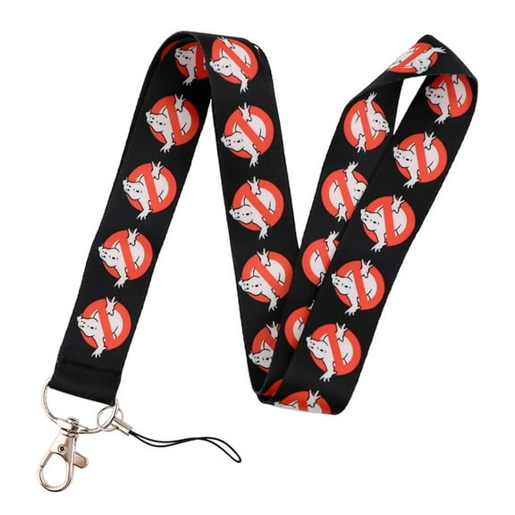 Ghostbusters Movie Logo Repeat Design Lanyard ID Holder Keychain