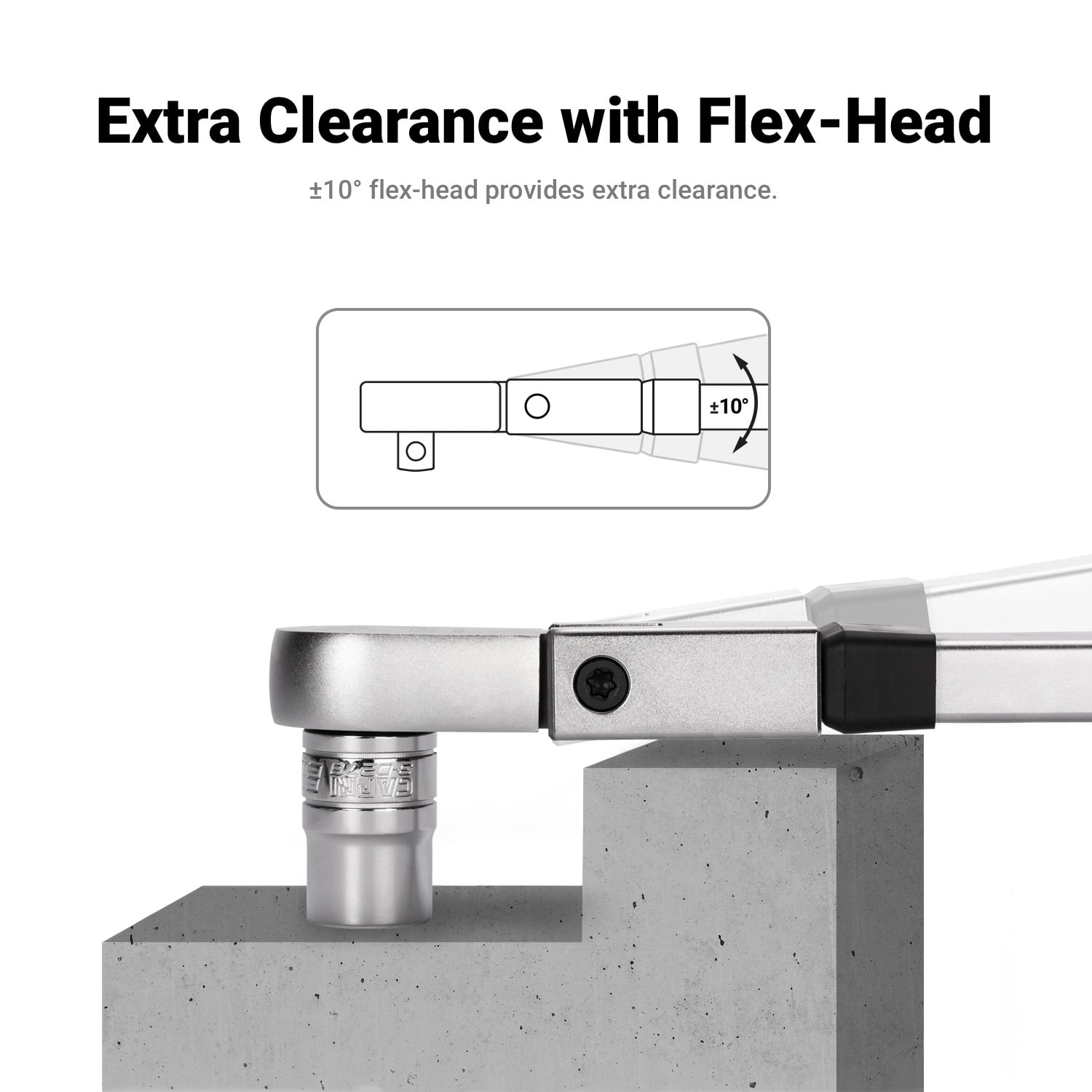 Capri Tools 1/2 in. Drive Flex-Head Split Beam Torque Wrench, 50-250 ft. lbs.