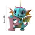 thumbnail image 3 of Christmas Dragon Ornaments, 26 Letter Cartoon Pendant for Kids Acrylic Hanging Gift for Christmas Tree Christmas Decoration,Funny Dinosaur Decor for Holiday Party Indoor, 3 of 4