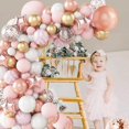 thumbnail image 4 of Kit de arco de guirnalda de globos de oro rosa, 129 piezas de globos de látex con confeti de oro rosa, rosa, blanco y dorado para baby shower, boda, cumpleaños, graduación, 4 of 5