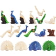 thumbnail image 2 of ColoMX Juego de figuritas de pavo real para jardín, Mini decoración de pavo real, modelo de decoración, 1 Juego, 2 of 6