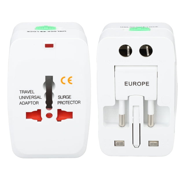 International Travel Adapter, White EU Plug US Plug 100-240v Universal Power Adapter For Devices For Travel