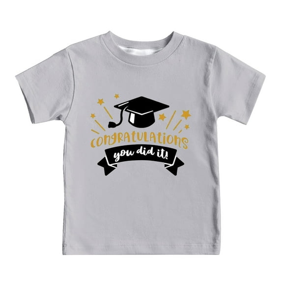 LUOGENLI Boys T Shirts Size 6 White Shirts for Kids Child Short Sleeve Rugby Football Letter Prints T Shirt Boys Girls Fans Gift Tops Grey 8-9 Years