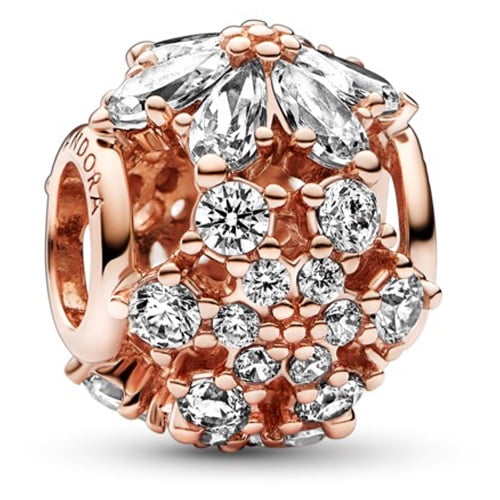 Pandora #782383C01 Sparkling Herbarium Cluster Charm Rose Collection