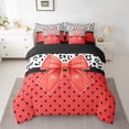 thumbnail image 2 of Castle Fairy Kawaii Ribbon Bow Bedding Comforter Set,Animal Leopard Print Full Bedding Set, 2 of 8