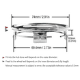 thumbnail image 2 of RhinoTuning OD 74mm/2.91in Wheel Hub Cap Fit 2006-2015 B Class 2003-2019 C Class #171-400-01-25 4pcs, 2 of 4