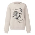 thumbnail image 2 of Gibobby Temperamento Pullover Top Camisa deportiva con cuello estampado para mujer, ajustado con cuello redondo, camisa deportiva informal de manga larga, Top holgado (estilo 2)(Beige, M), 2 of 3