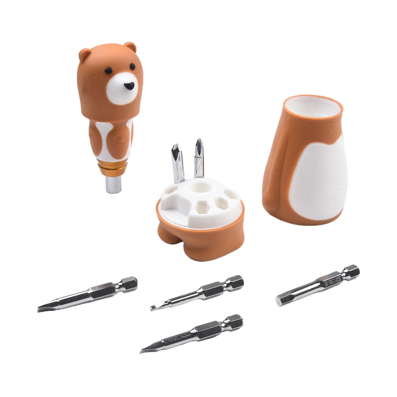 Ergonomic Design 6 In 1 Cartoon Bear Screwdriver Set For Comfortable Grip Smile Home