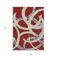 thumbnail image 3 of 9' X 12' Red Beige And Gray Abstract Washable Indoor Outdoor Area Rug, 3 of 5