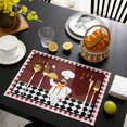 thumbnail image 3 of Fat Chef Placemats Set of 6, Red Gourmet Kitchen Red Black Buffalo Plaid Placemats for Dining Table, Place Mats for Kitchen Tabletop, Waterproof Wipeable Dining Table Mats Set, 3 of 9