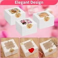 thumbnail image 6 of 20 Pcs Cookie Boxes with Window, 4x4x2.3 inch Bakery Boxes ,White Treat Containers for Pastry, Dessert, Chocolate Strawberries, 6 of 8