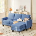 thumbnail image 2 of Furmax 70" Convertible Sectional Sofa Couch 3-Seat L-Shaped Small Sofa Couch with Reversible Chaise for Small Living Room, Apartment and Small Space, Linen Blue, 2 of 9