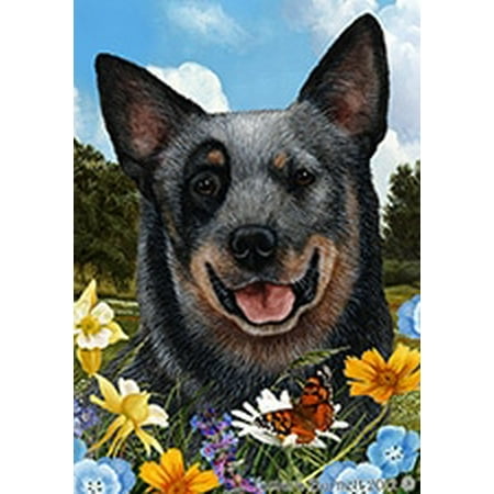 Australian Cattle Dog Blue - Best of Breed Summer Flowers Large (Best Large Dog Breeds)