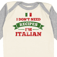 thumbnail image 4 of Inktastic No Recipes I'm Italian Boys or Girls Long Sleeve Baby Bodysuit, 4 of 5