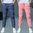 thumbnail image 2 of Auroural 2PC Boys Pants Size 10-12 Boys' Solid Color 2PC Pants Casual Pants Loose Pants Casual Outerwear Pants Sweatpants, 2 of 9