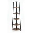 thumbnail image 2 of Open Box JOMEED 5 Shelf Corner Etagere Ladder Corner Bookcase, Black and Brown, 2 of 6