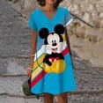 thumbnail image 4 of Vestido sexy de manga corta con escote en V y estampado negro puro de Mickey Mouse de Disney 2024, vestido largo informal versátil y sexy para mujer, 4 of 5