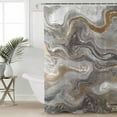 thumbnail image 2 of Extra Long Shower Curtain 72x84 Inch, Gray Marble Shower Curtain Waterproof Bathroom Decor Farmhouse Vintage Abstract Ombre Texture Fabric Bath Curtain Set Accessories with Hooks, 2 of 6