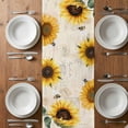 thumbnail image 4 of Table Runner 72 Inches Long for Kitchen Dining, Vintage Sunflowers Dresser Scarf Farmhouse, Dining Table Decorations for Wedding/Parties, Elegant Pastoral Watercolor Botanical 18 x 72 In, 4 of 8