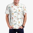 thumbnail image 4 of Vsdgher Cartoon House Print Men's Short Sleeve Stretch Polo Shirt, Moisture-Wicking Performance Polo Shirt, 4 of 8