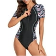 thumbnail image 3 of Kmdttou Summer Women's Swimwear Clearance! Up to 50% off! Bathing Suit for Women New Fashion Zipper Swimsuit Sexy Casual Bikini Piece Swimsuit on Clearance!, 3 of 7