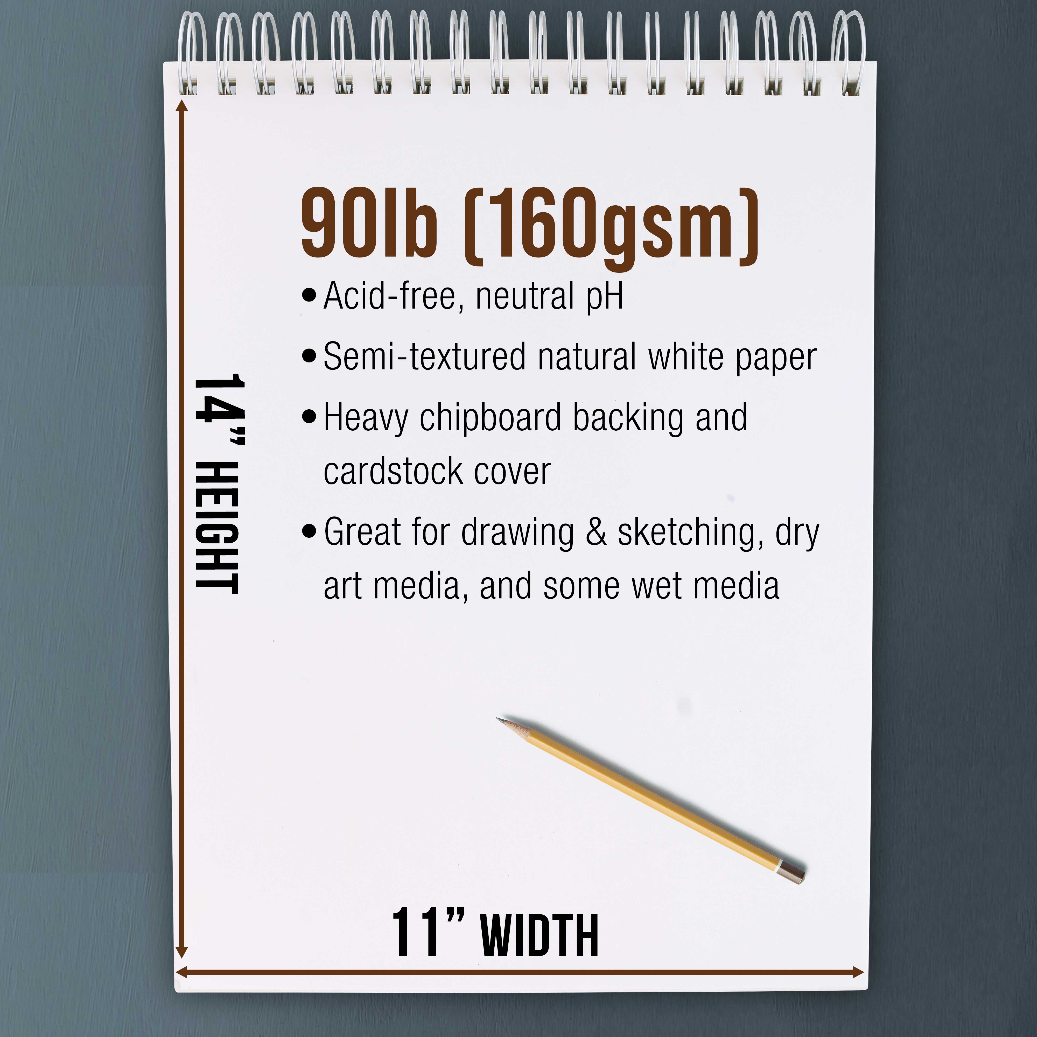 U.S. Art Supply 11x14" Heavy-Weight Sketch Pad, 2-Pack photo 3