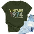 thumbnail image 2 of 50th Birthday Gift Shirts for Women Funny Vintage 1974 T Shirt Retro Birthday Party Casual Tee Tops, 2 of 4