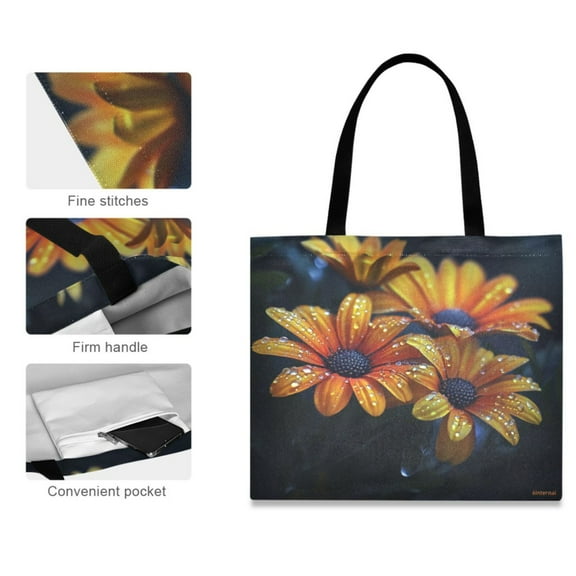 Canvas Tote Bag for Women Girls Design Print Dew-kissed Orange Blossoms Tote