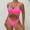 Hot Pink, variant on Sakmal Blue Womens Bathing Suits High Cut Bikini Sets Two Piece Ribbed Swimwear Push Up Swimsuit Sets
