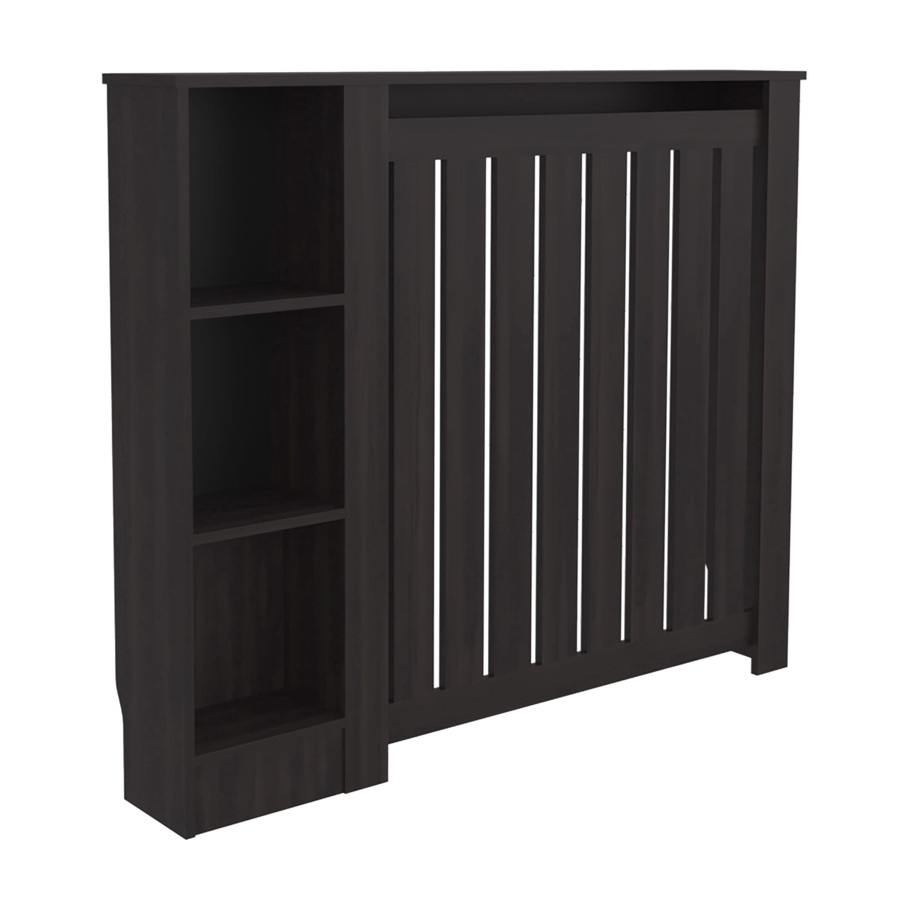 Radiator Cover with Slatted Frame and 3 Shelves, Decorative Heater Cover, Modern Furniture Accent for Living Rooms, Hallways, and Bedrooms