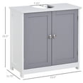 thumbnail image 6 of Bathroom Storage Cabinet: U-Shape Under Sink Cabinet with Adjustable Shelf and White + Gray Finish, 6 of 9