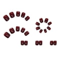 thumbnail image 5 of Press On Nails Short Square Burgundy Glossy Glitter Edge, Fake Nails Full Cover Stick On Nails with Glue Tabs, Reusable Acrylic Nails Kit for Women, 4 Boxes 96 PCS, 5 of 8