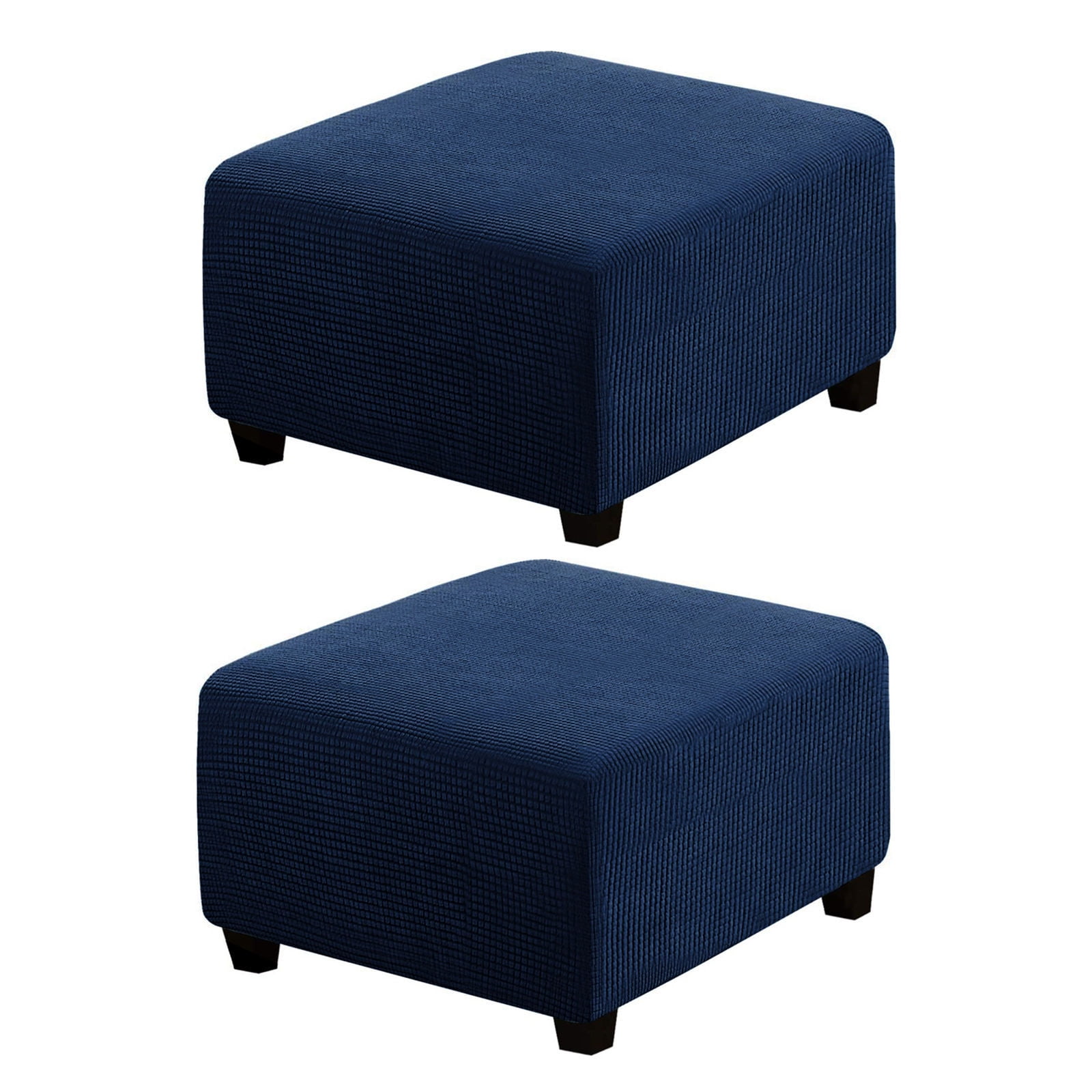 Jacquard Stretch Square Ottoman Cover Soft Thicken Dustproof Footstool